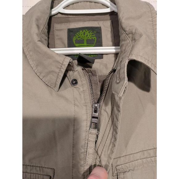 Timberland Lightweight Utility Jacket Tan Mens Medium 100% Cotton Polyester - Picture 8 of 12